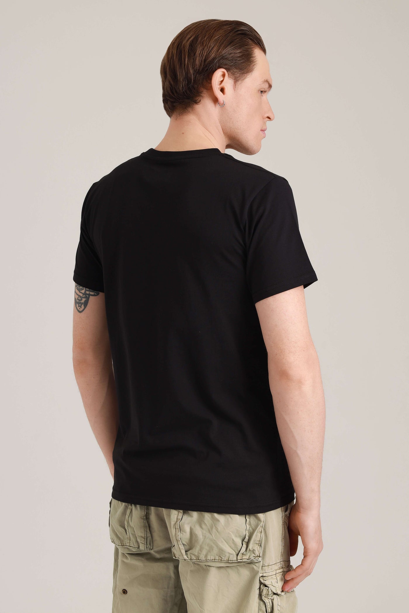 T-Shirt Men Space Cat Black