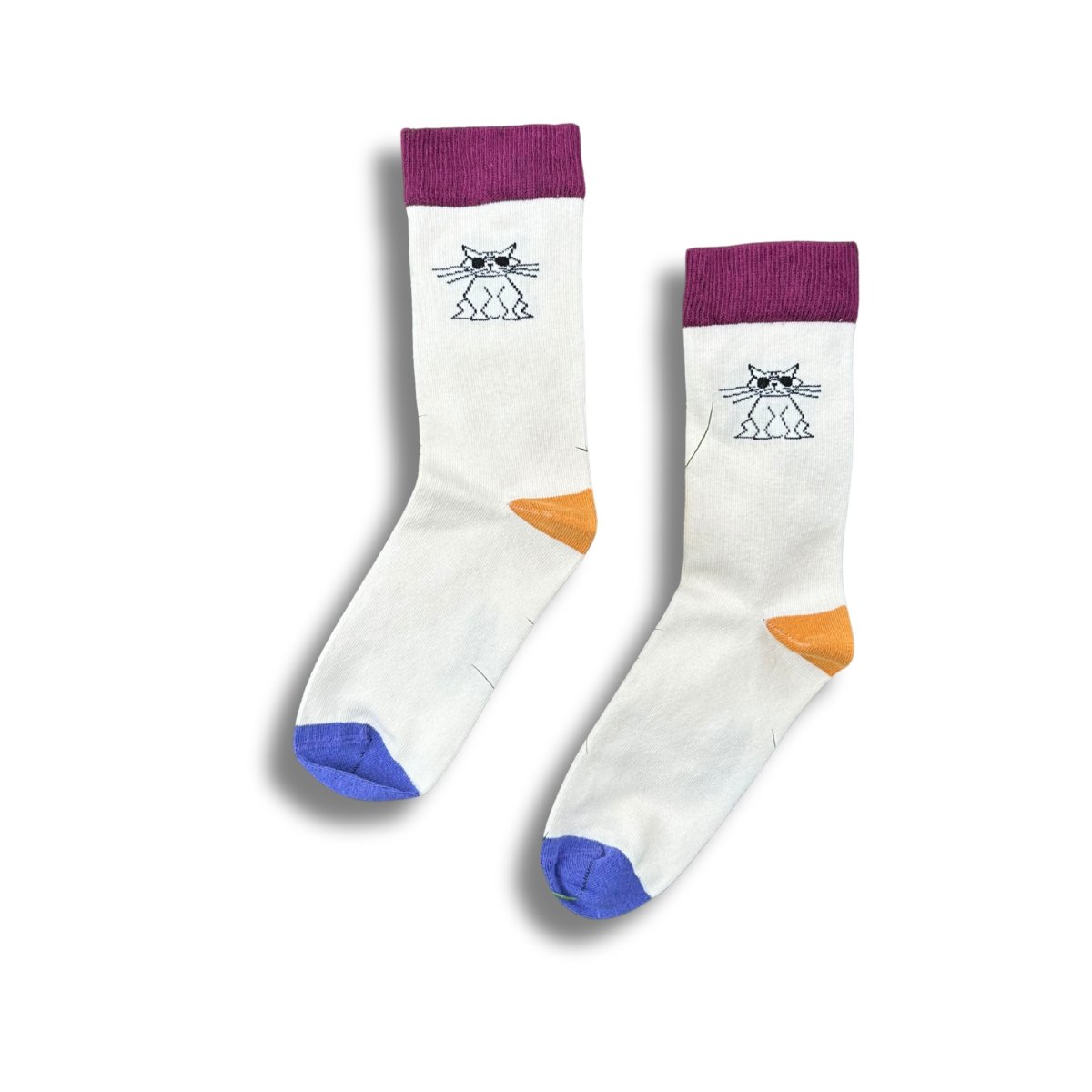 Cool Cat Bold – Bio-Baumwollsocken mit auffälligem Katzen-Design - Ungerade Wien