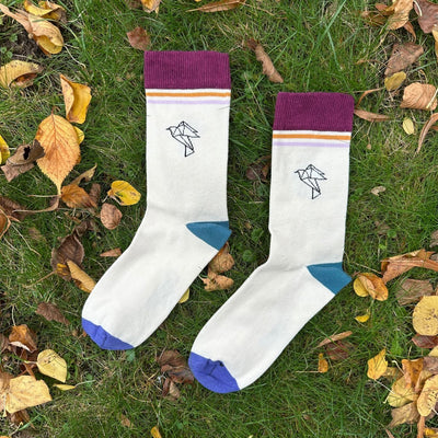 Origami Bird – Bio-Baumwollsocken mit Symbol für Freiheit & Kreativität - Ungerade Wien