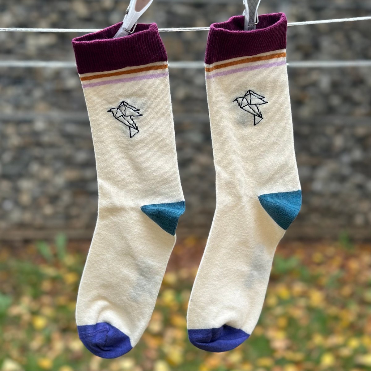 Origami Bird – Bio-Baumwollsocken mit Symbol für Freiheit & Kreativität - Ungerade Wien
