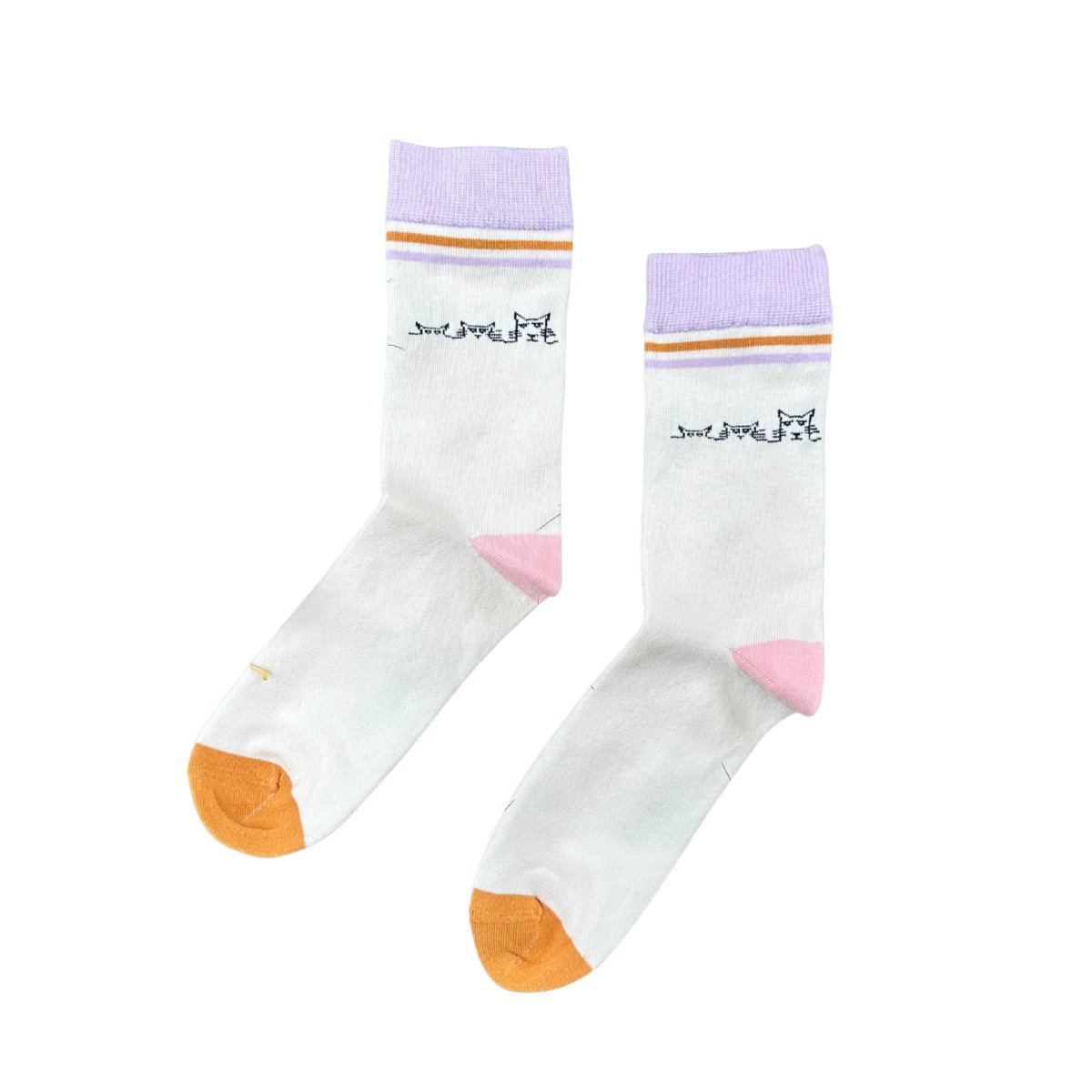 Pocket Cats – Bio-Baumwollsocken mit frechen Katzen in der Tasche - Ungerade Wien