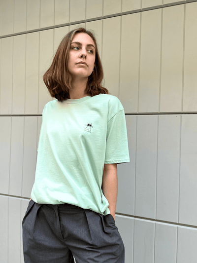 Unisex Oversized T-Shirt Cool Cat Grayed Jade